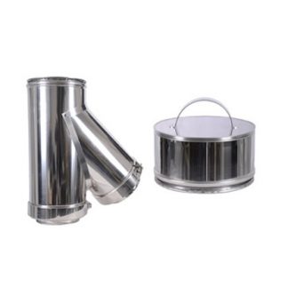 Roccheggiani Stainless Steel 45 Degree Tee complete with cap 5"