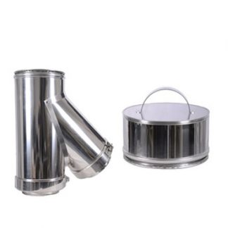 Roccheggiani Stainless Steel 45 Degree Tee complete with cap 6"