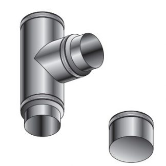 Roccheggiani Stainless Steel 90 Degree Tee complete with cap 6"